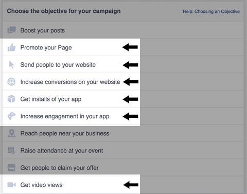 facebook cilji oglasov za video oglase