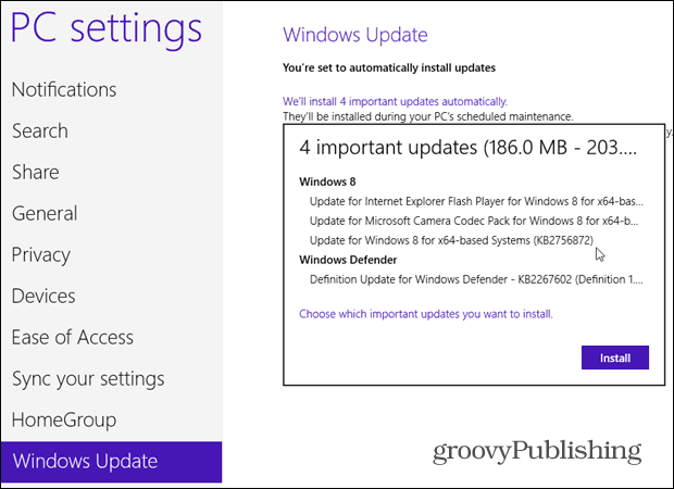 Priročnik za Windows Update Windows 8