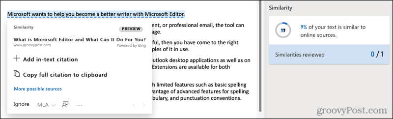 Spletna podobnost Microsoft Editorja