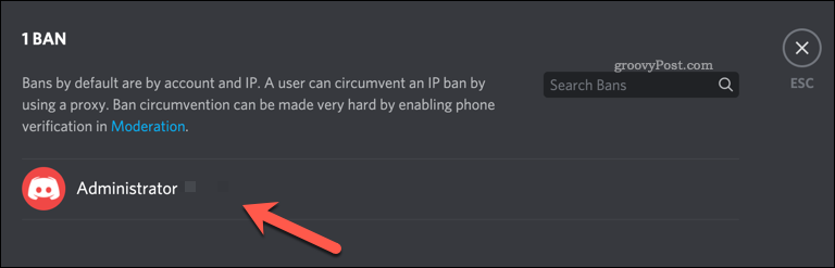 Odstranjevanje prepovedi uporabnika Discord