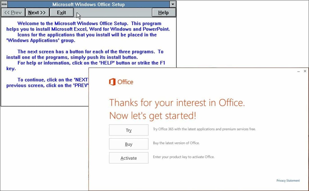 Pogled na 25 let Microsoft Officea (takrat in zdaj)