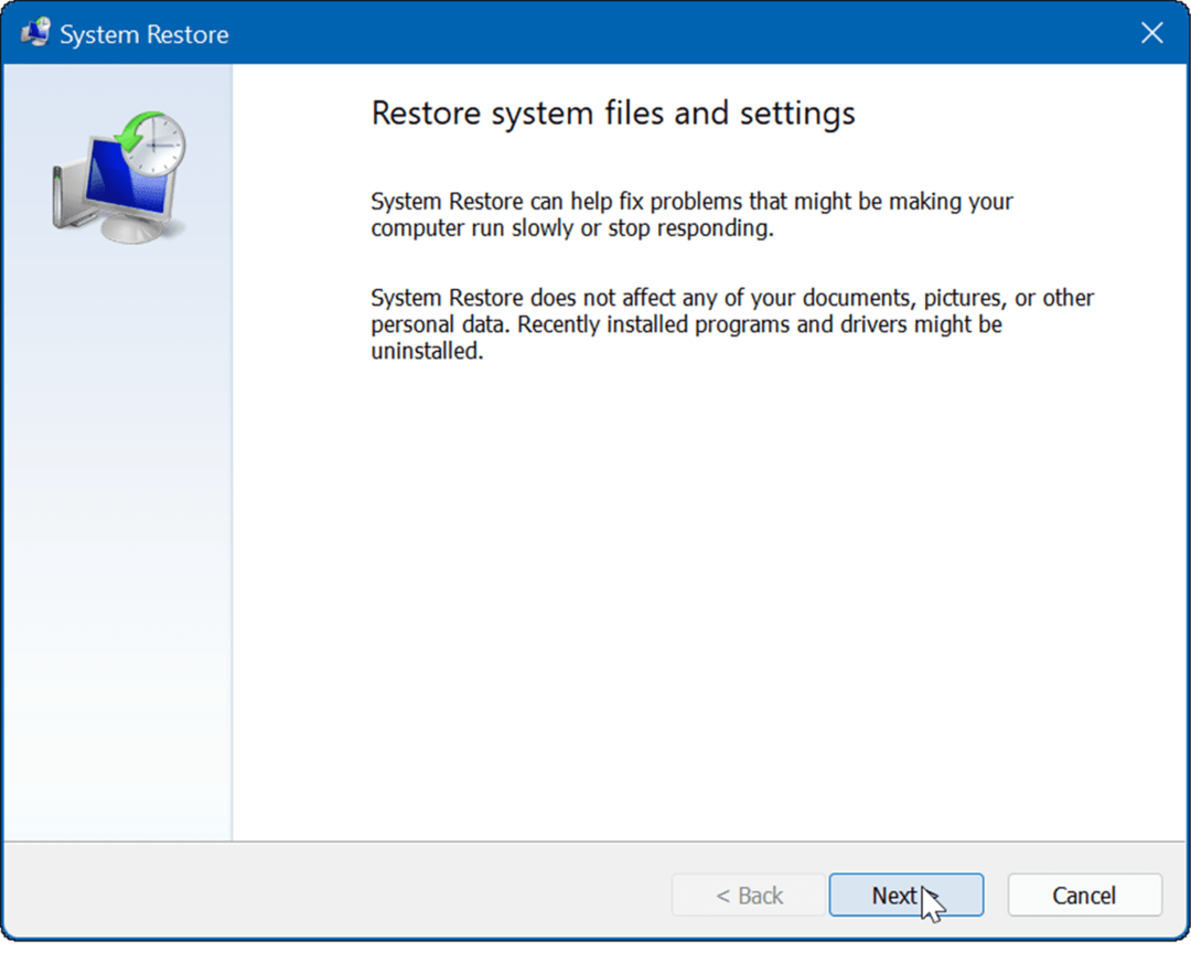 Ustvarite obnovitveno točko v sistemu Windows 11