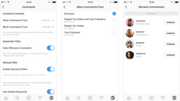 Instagram dodaja nove funkcije, ki uporabnikom omogočajo nadzor nad tem, kdo lahko komentira vaše objave.