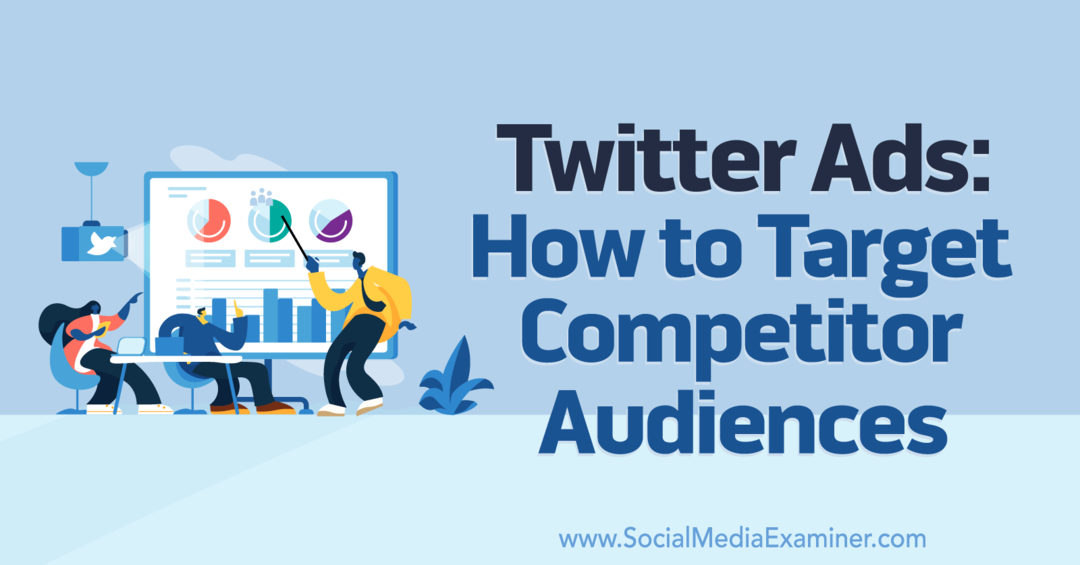 Oglasi na Twitterju: Kako ciljati na ciljno skupino konkurentov - preizkuševalec družbenih medijev