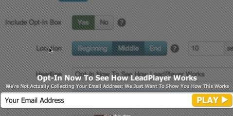 poziv k dejanju za e-poštno naročnino na Leadplayer