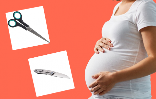 škarje in test noža med nosečnostjo