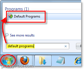spremenite privzeto uporabo programov v operacijskem sistemu Windows 7