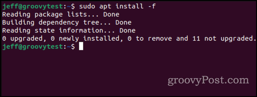 ubuntu apt install za popravilo poškodovanih paketov