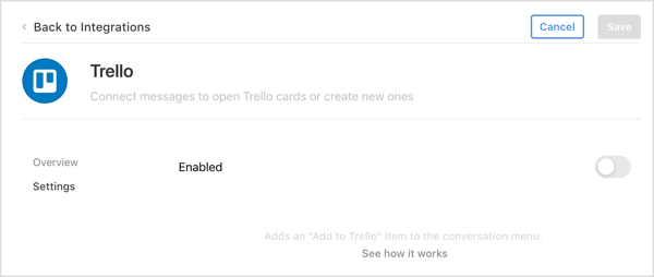 Namestite integracijo Trello v aplikacijo Front.