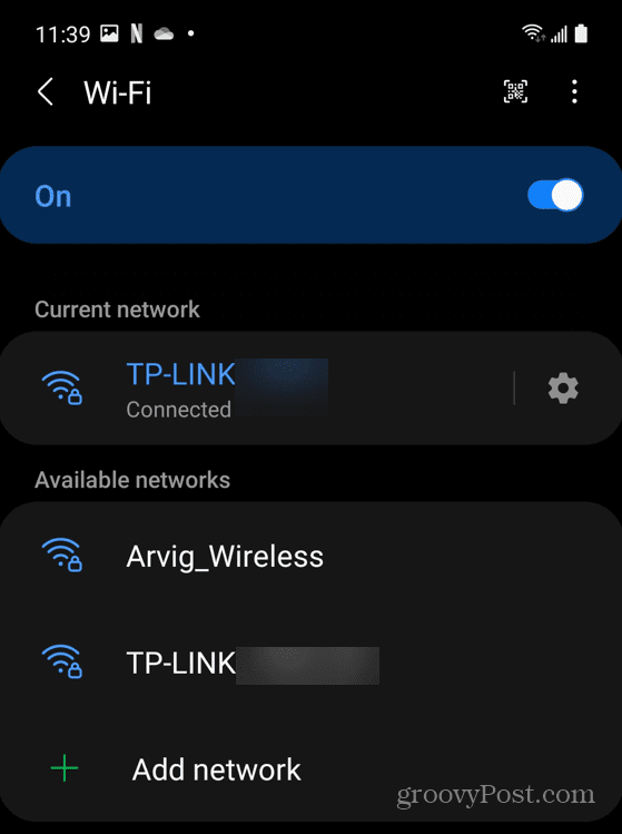 Omrežna povezljivost Wi-Fi