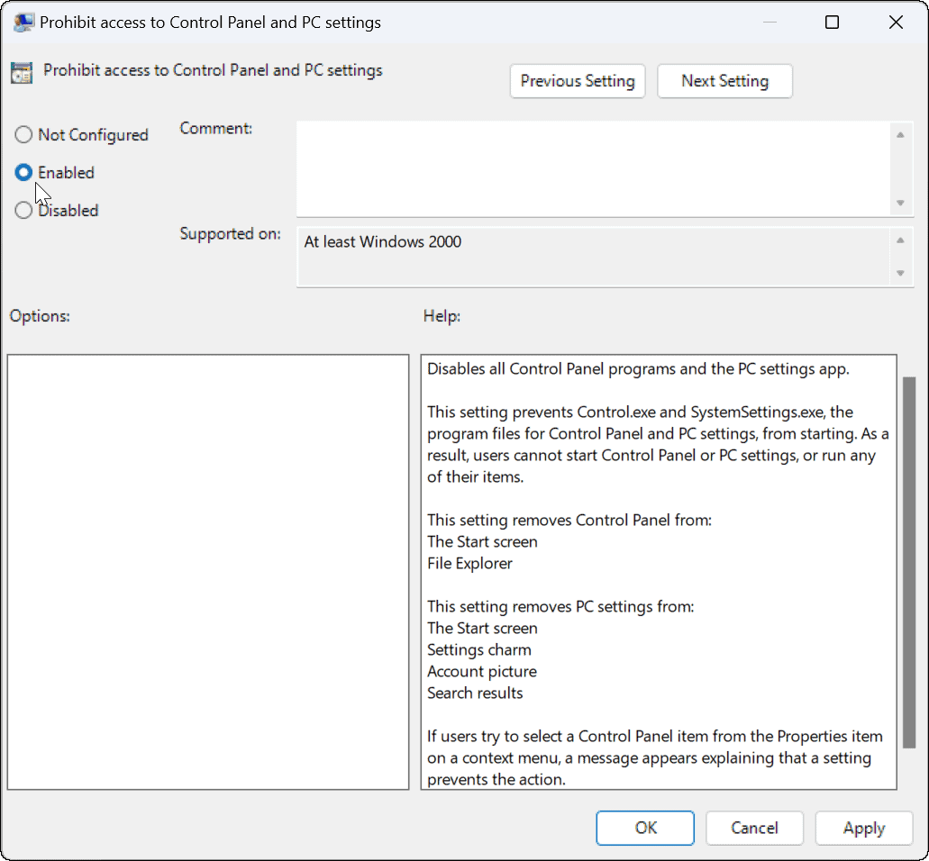 Blokirajte uporabnike v nastavitvah v sistemu Windows 11