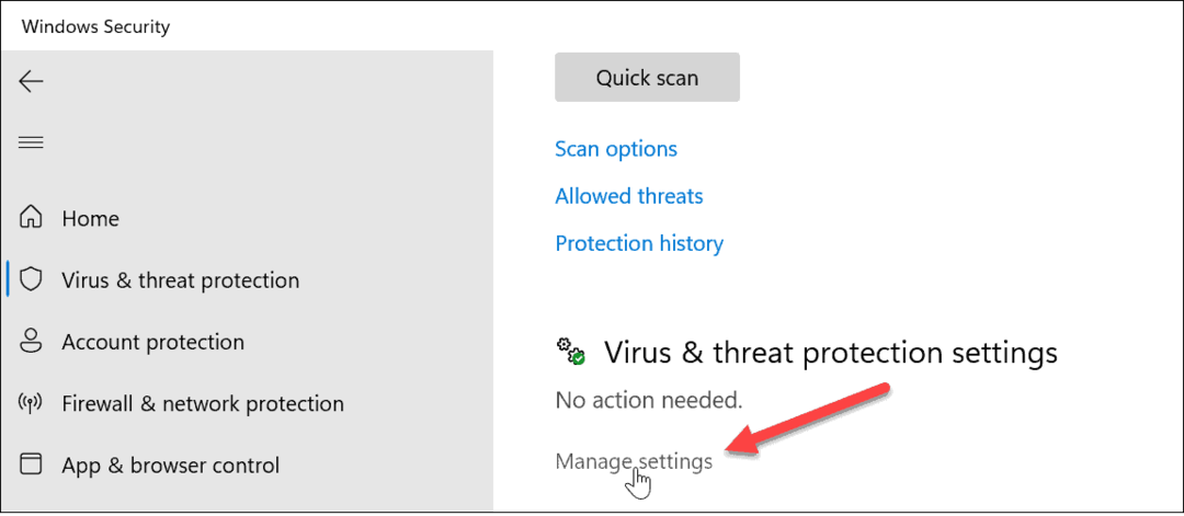 Vklop ali izklop zaščite pred posegi v sistemu Windows 11