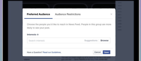 facebook optimizacija občinstva