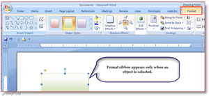 Zavihek formata Microsoft Word 2007