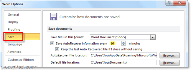 Uporaba funkcije samodejnega odkritja v Officeu 2010