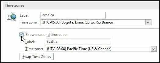 Kako dodati dodatni čas v koledar Outlook 2016