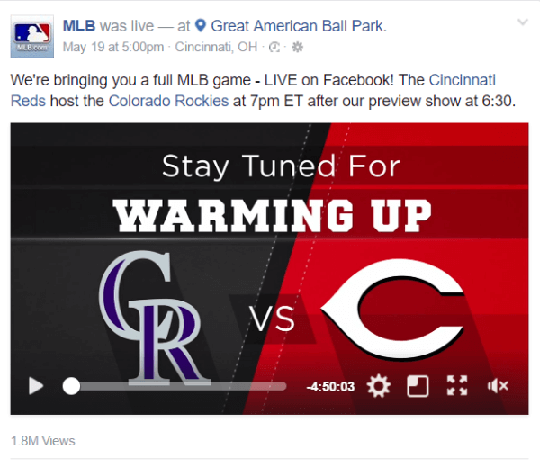 Facebook sodeluje z baseballom Major League Baseball pri novi pogodbi o pretakanju v živo.