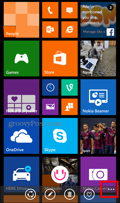 Zaklenjen zaslon zaslona Windows Phone 8.1