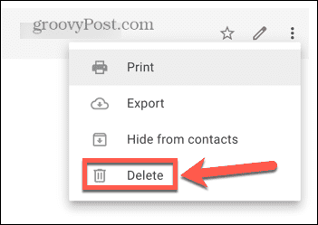 gmail izbriši kontakt