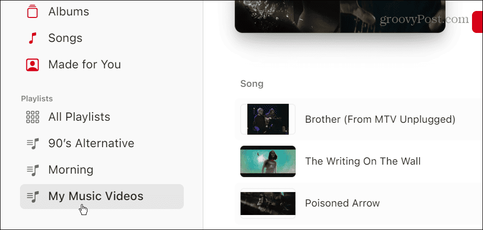Seznami predvajanja videoposnetkov v storitvi Apple Music