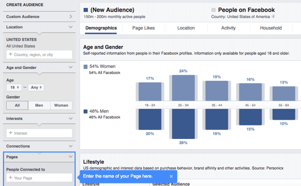 Raziskujte demografske podatke, zanimanja in vedenja svojih oboževalcev Facebooka s pomočjo vpogleda v publiko.