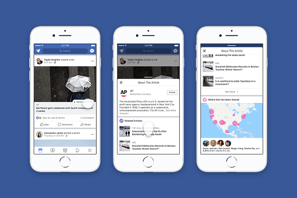 Facebook deli več konteksta okoli člankov in založnikov, objavljenih v News Feedu.