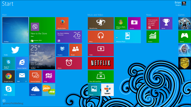 Namig za Windows 8.1: Ozadje namizja in začetnega zaslona naredite enako