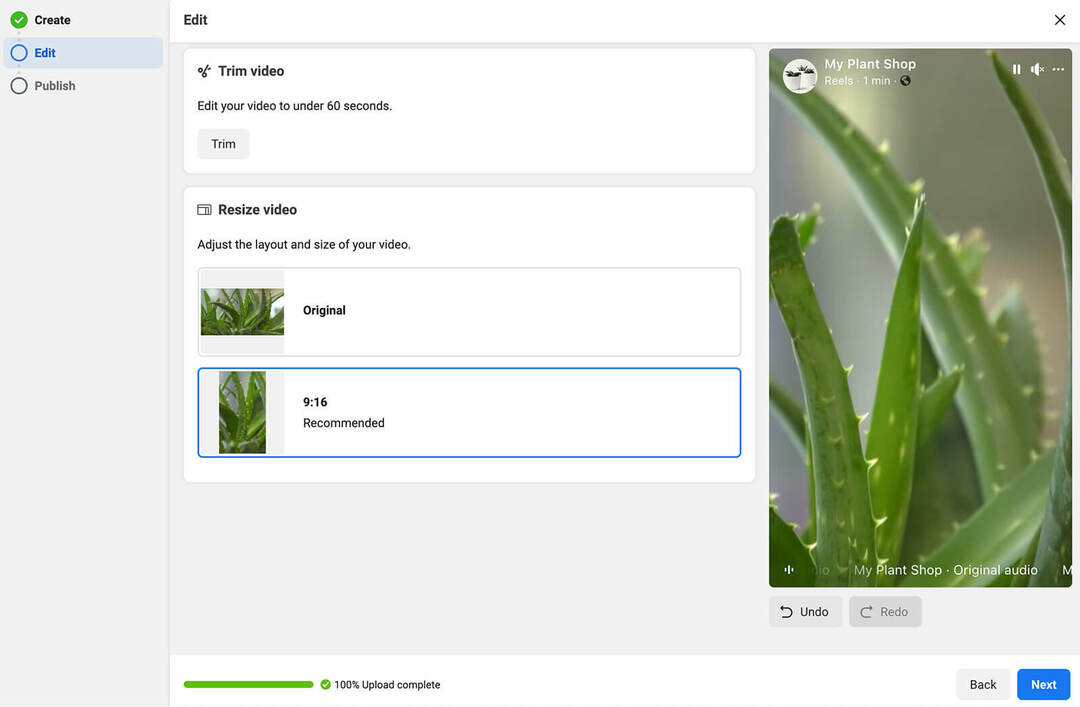 how-to-make-schedule-push-facebook-reels-creator-studio-publishing-content-resize-vertical-full-screen-video-my-plant-shop-step-7