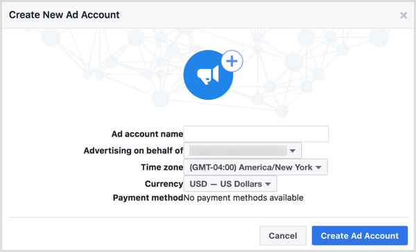 Ko boste pozvani, poimenujte svoj novi račun za Facebook, uporabite ime podjetja.