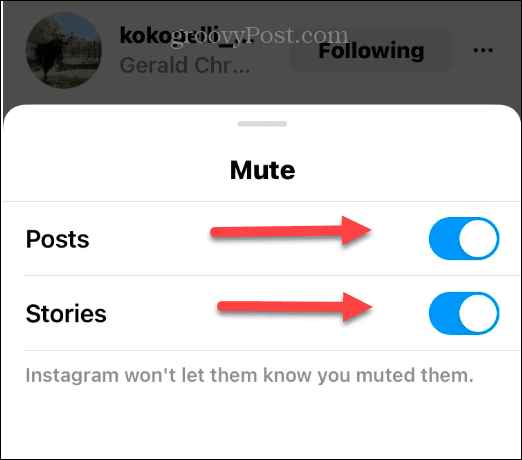 Utišaj nekoga na Instagramu