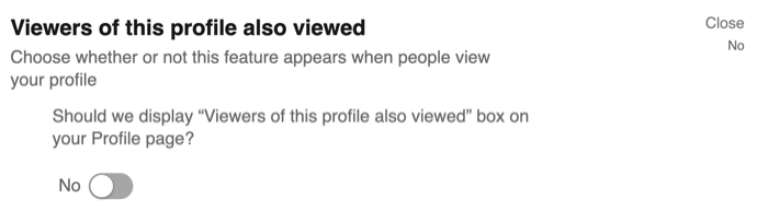 Gledalci tega profila so si ogledali tudi možnost v nastavitvah zasebnosti LinkedIn