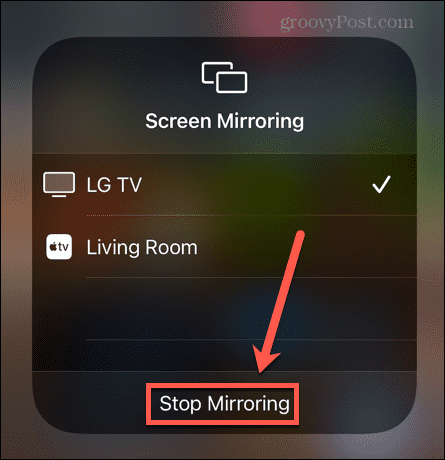 iphone ustavi zrcaljenje