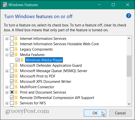 Predvajajte datoteko VOB v sistemu Windows 10