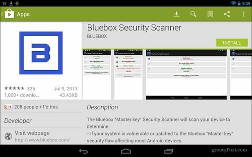 Varnostni skener Blubox Google Play