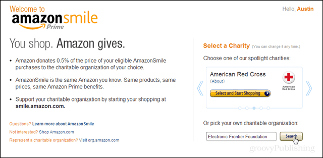 Podarite svojo najljubšo dobrodelnost z Amazon Smile