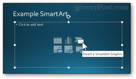 prazno obliko zapisa besedila slog diapozitiva powerpoint 2013 vstavite pametno umetnost smartart grahpic ustvarite novo