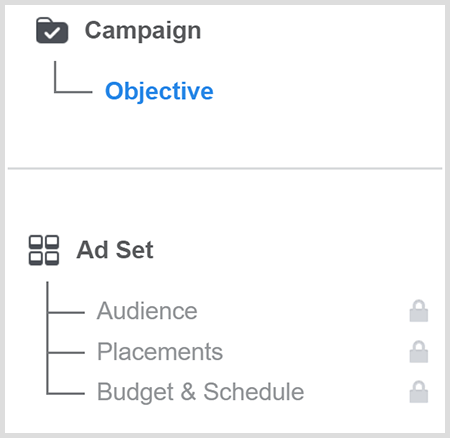 Ustvarite cilj oglaševalske kampanje na Facebooku in nato usmerite ciljno skupino.
