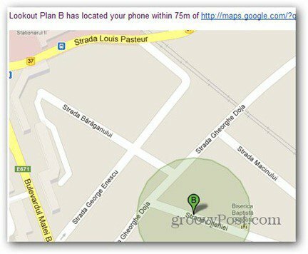 načrt b lokacija lokacije pametnega telefona glavna