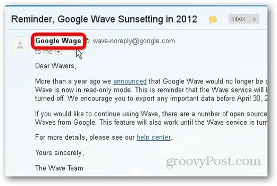 Zbogom Google Wave, 30. aprila