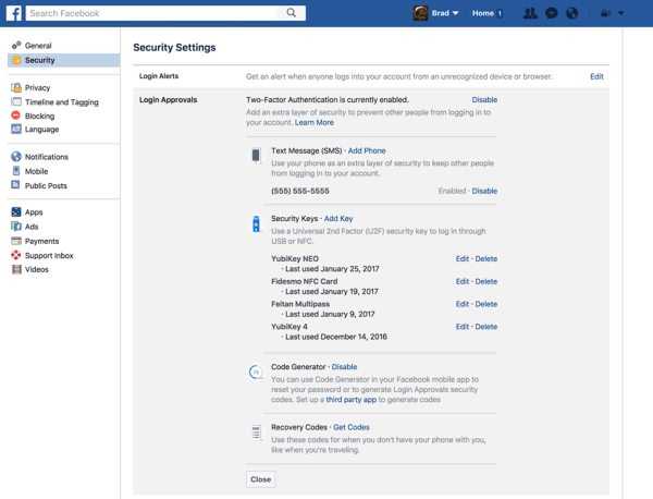 Uporabniki Facebooka lahko zdaj registrirajo fizični varnostni ključ za zaščito svojega Facebook računa.