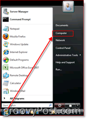 Odprite območje računalnika v programu Windows Explorer - Windows 7, Vista in Windows Server 2008