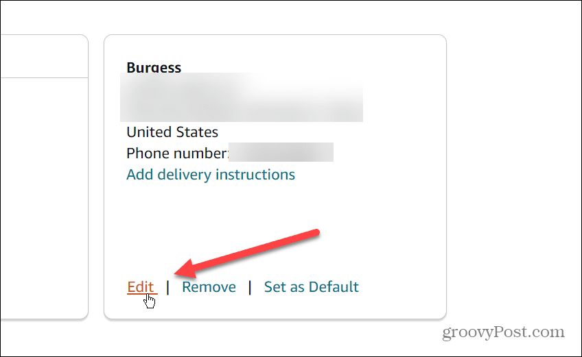 Spremenite svoj naslov za dostavo na Amazonu