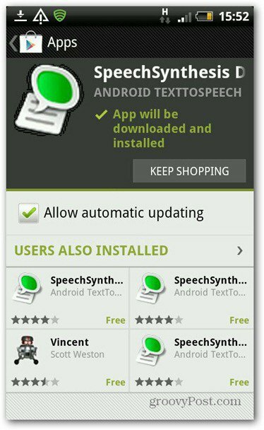 Android besedilo v govor