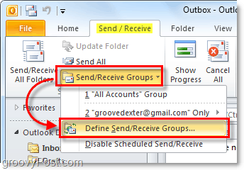 pošlji prejemne skupine v Outlooku 2010