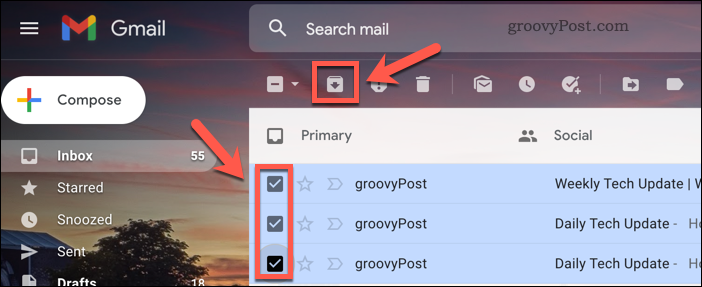 Arhivirajte e-pošto v Gmailu