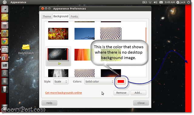 Kako spremeniti ozadje ozadja v Ubuntu