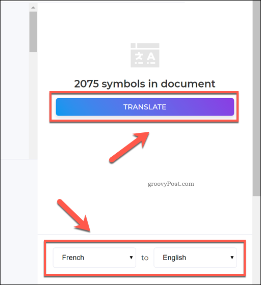 Možnosti prevajanja DeftPDF