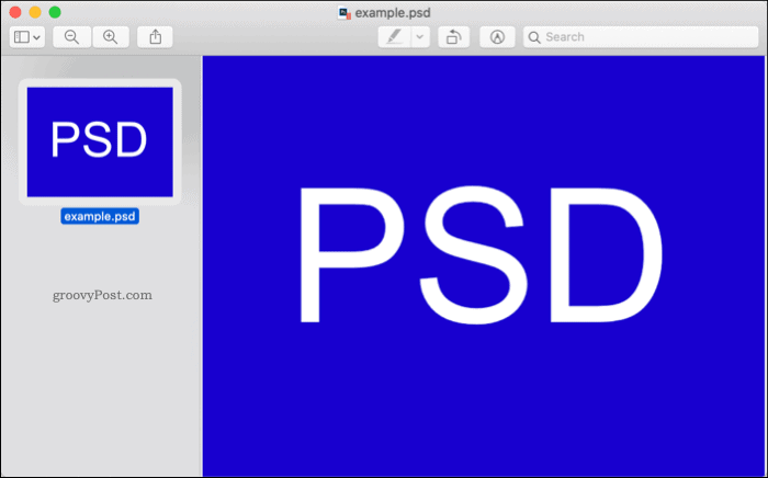 Odpiranje datoteke PSD v macOS-u