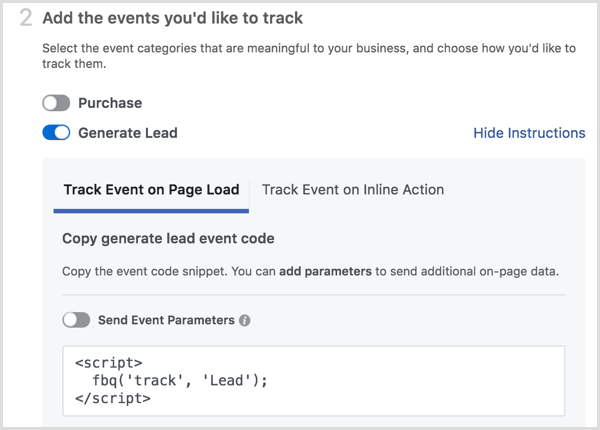 Facebook pixel namestitev dodajanje dogodkov