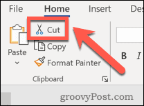 Gumb Microsoft Word Cut